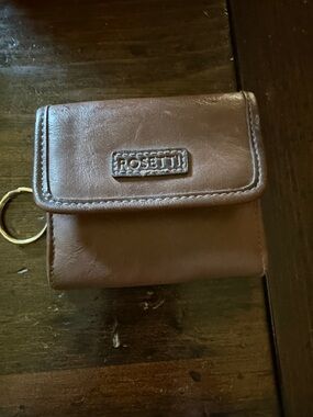 Rosetti Brown Leather Mini Wallet with Key Ring